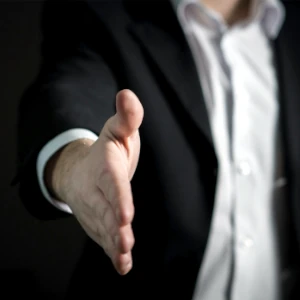 reaching for handshake